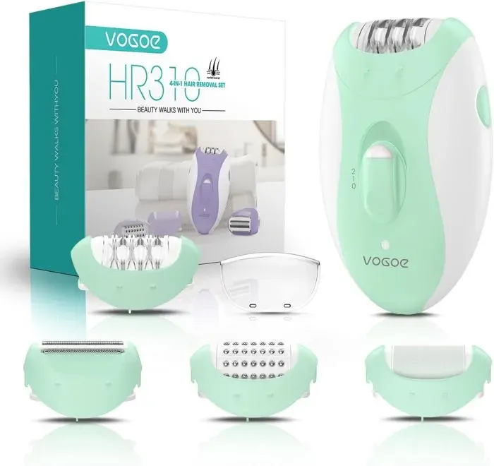 Épilateur électrique - LASER GENETICS CARRON - 4 en 1 - 21 pinces hypoallergéniques - 2 vitesses - Rechargeable USB