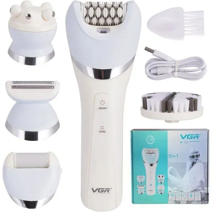 Épilateur Électrique Pour Femme 5 En 1 Rasoir Electrique Sans Fil Pour Les Jambes Et Le Corps Épilation Wet & EPILATEUR ELECTRIQUE