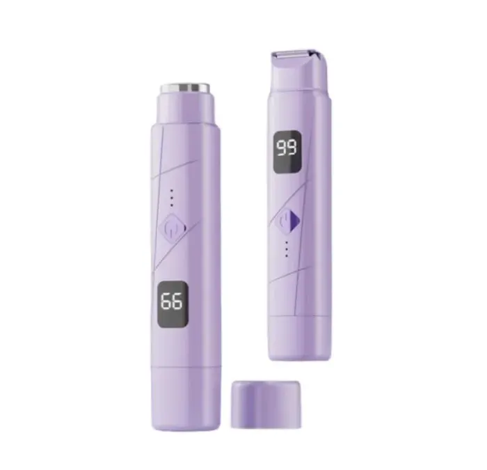 Épilateur électrique pour femmerasoir électrique à double têteappareil dépilation indoloreavec écran LCDdesign 2 en 1 (violet)