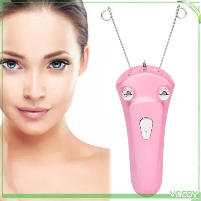 Épilateur électrique pour le visage - FAFEICY - Épilateur à fil de coton - LED intégré - Rechargeable USB 500mAh - Rose
