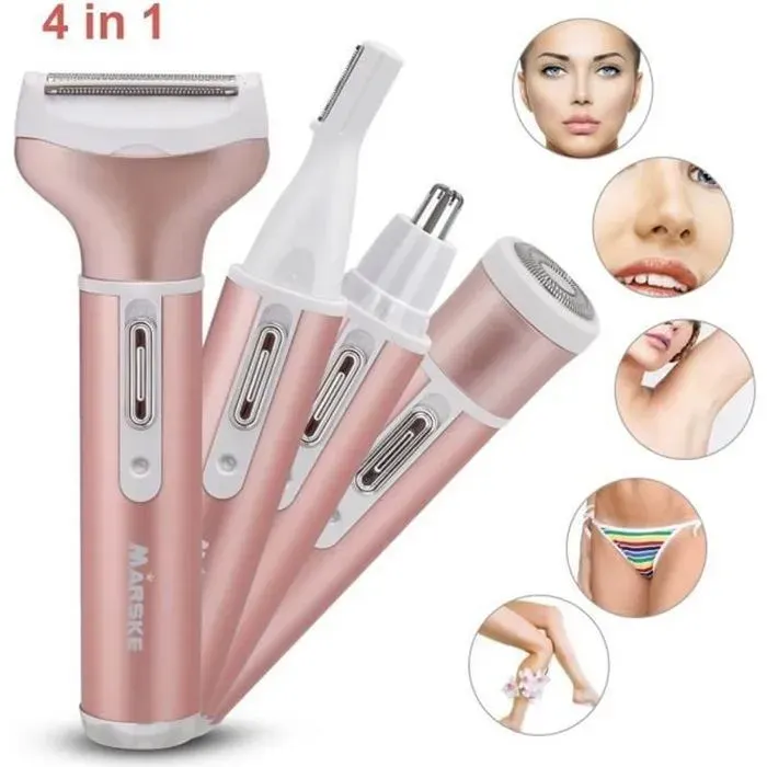 EPILATEUR ELECTRIQUE Rasoir Electrique Femme4 en 1 Kit de la Epilation USB de Rechargeable ImpermeableTondeuse
