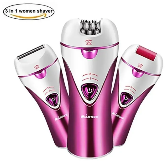 Épilateur électrique Sans Fil 3 en 1 pour Femmes - SWAREY - Violet - Épilation Rasage et Correction de Calus