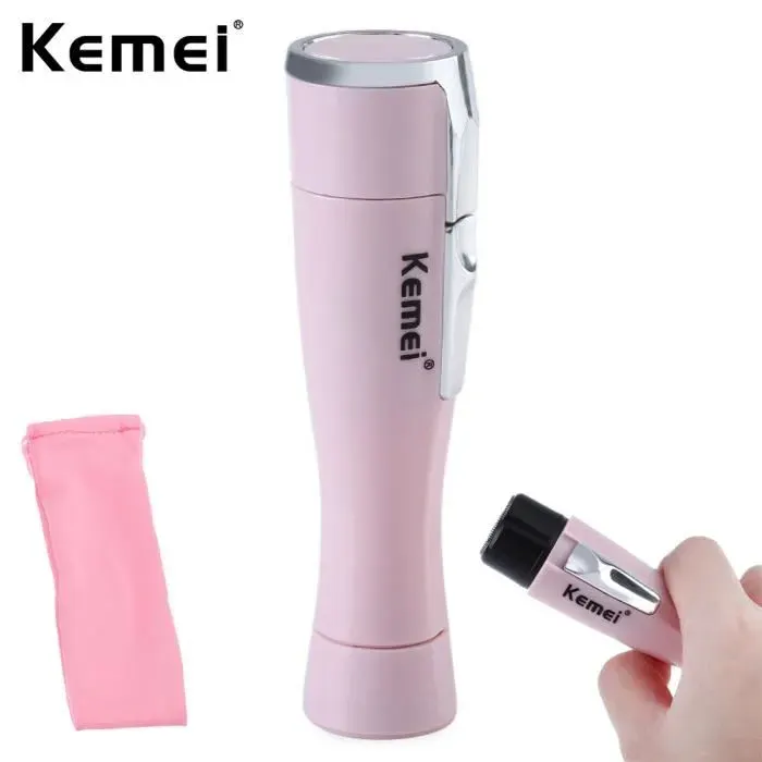 Épilateur électrique sans fil pour femme KEMEI - Corps pieds jambes bras aisselle visage - Rose