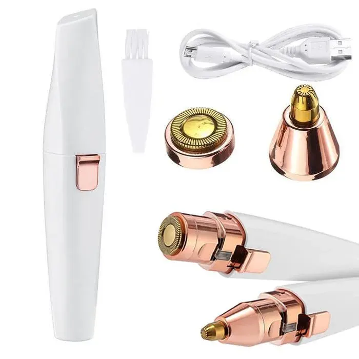 Epilateur électrique - TWINKLE FORCE - 2-en-1 - Rechargeable USB - 600 mAh (45 min) - 2 têtes amovibles