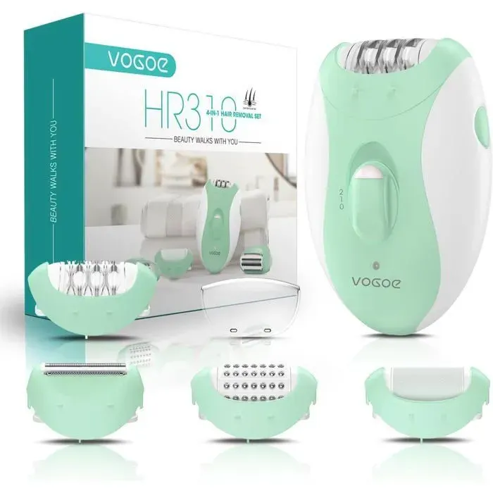 Épilateur Électrique - VOGOE - HR310 - 4 en 1 - 2 Vitesses - Rechargeable - Vert