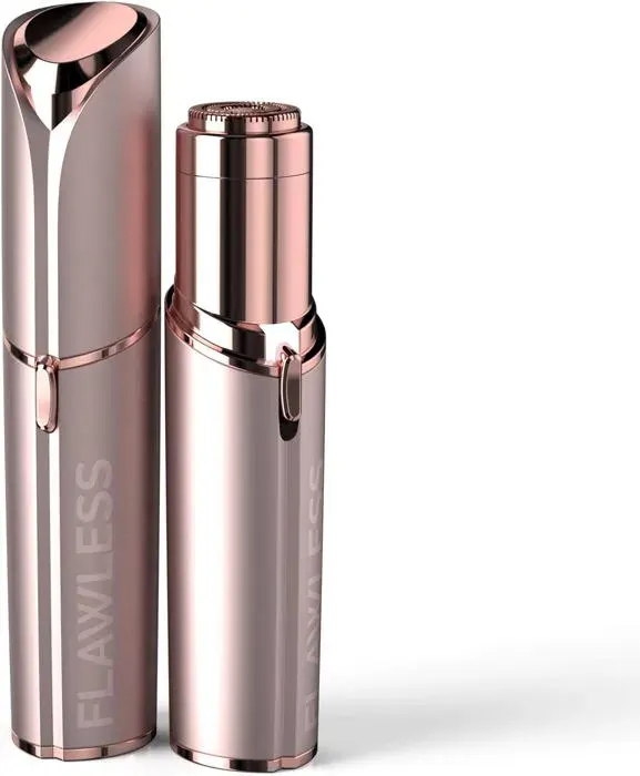 Épilateur facial de nouvelle génération. Épilation indolore pour peaux sensibles avec tête de rasage en plaqué or 18 carats-incluse