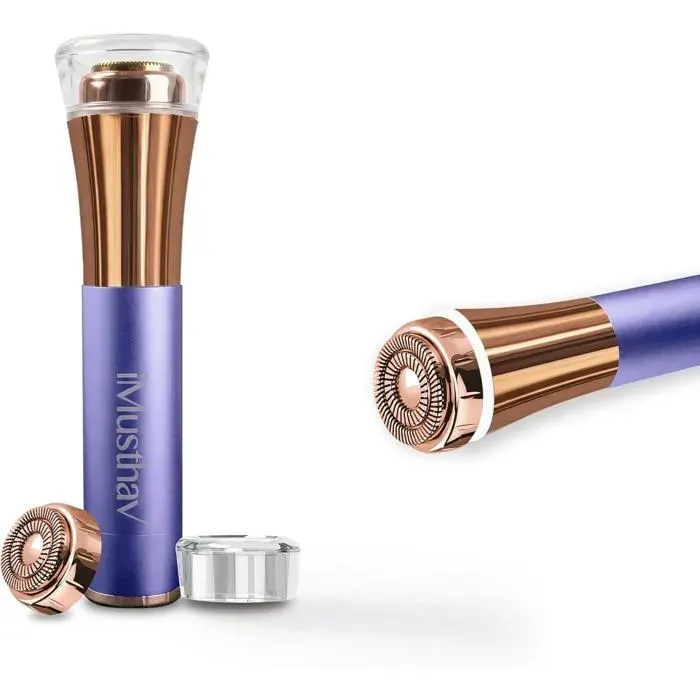 Épilateur facial électrique - VETOBIOL - Tête flottante double 16mm - Hypoallergénique 18K - Éclairage LED 360°