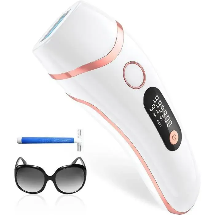 Épilateur IPL 999 900 flashes 3 fonctions (HR/RA/SC) 9 niveaux pour visage bras jambes aisselles maillot