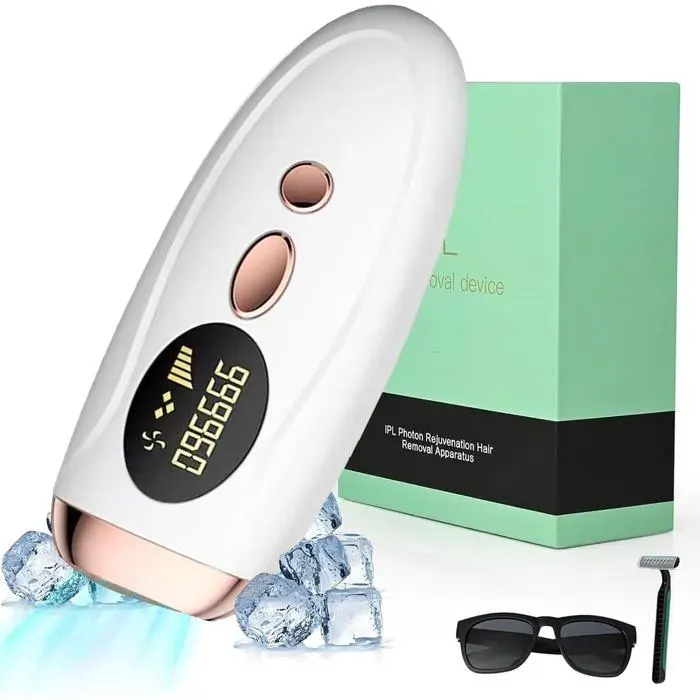Épilateur laser avec fonction de refroidissement2 modes5 niveaux dénergiepour femmes et hommescorpsvisageaissellesmaillot