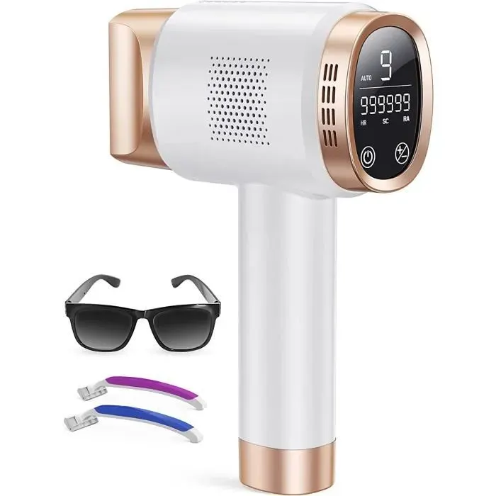 Épilateur Lumière Pulsée - AMINZER - IPL Épilateur Laser - 9 Niveaux - 3 Fonctions - 999900 Flashes