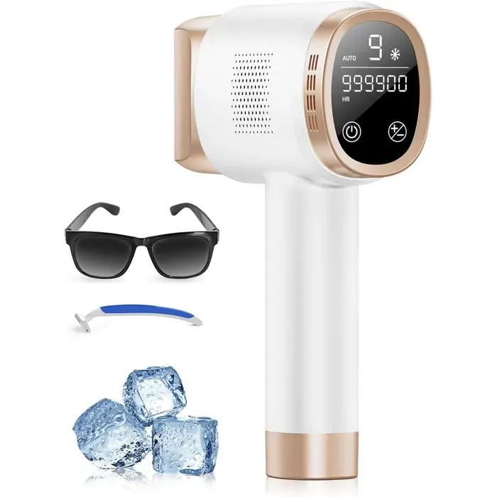 Épilateur Lumière Pulsée avec Refroidissement - 9 Niveaux dÉnergie Réglables