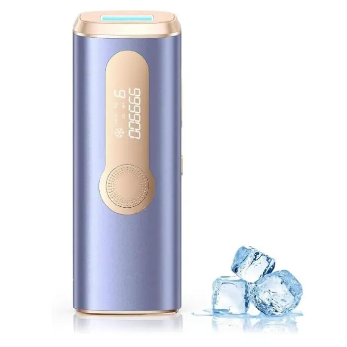 Épilateur Lumière Pulsée avec Refroidissement IPL Épilateur Laser Indolore 3 en 1 pour Aisselles/Maillot/Corps 2 Mode 9 Niveaux