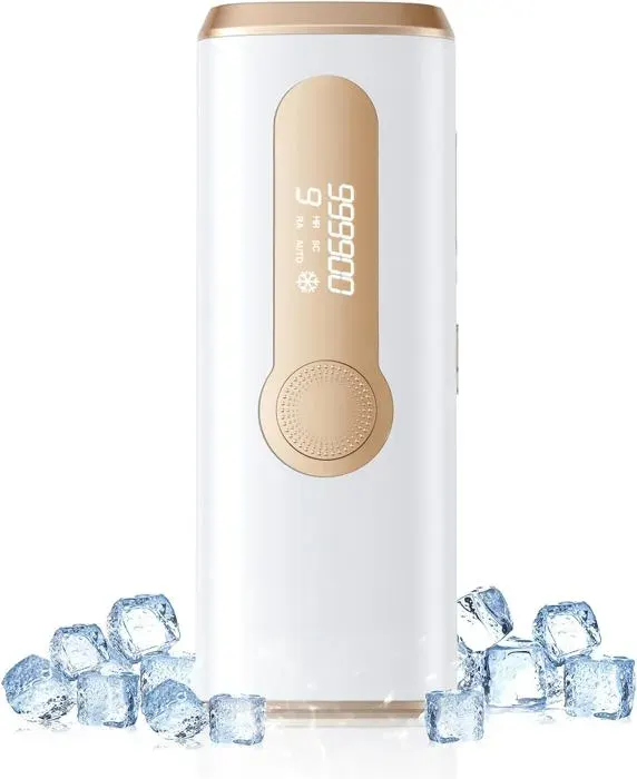 Épilateur Lumière Pulsée de Glace999900 Flashes IPL Laser Epilation Definitive2 Modes 5 Niveaux Énergie Épilateur