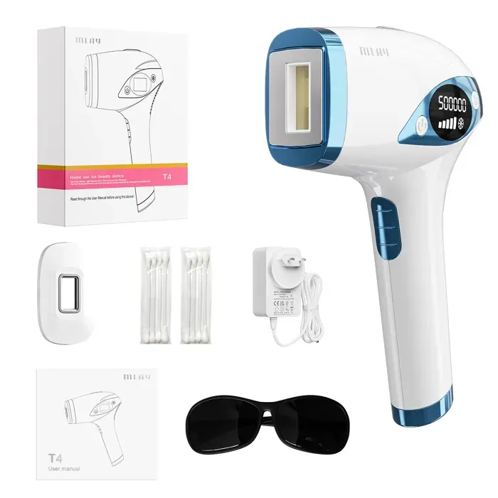 épilateur lumière pulsée gelé point de congélation，Épilateur laser IPL 500 000 flashs Épilation permanente pour femme et homme