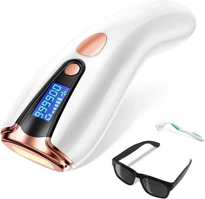 Epilateur Lumiere Pulsee999000Flashs IPL Épilateur Laser Définitif Epilation 2 Modes 5 Niveaux Dnergie Epilateur ElectriqueBlanc