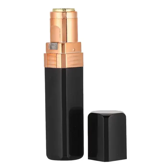 Épilateur miniature pour voyage 10.5x2.3x2.3cm format comme rouge à lèvres portable sans fil rechargeable USB par piles pour femmes — coloris Noir