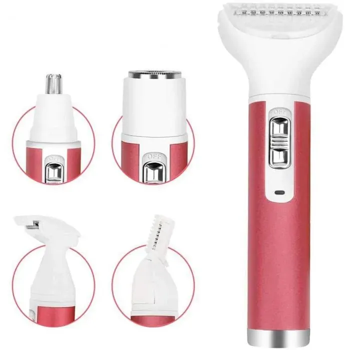 Épilateur pour femme rasoir électrique indolore 5 en 1 rechargeable par USB tondeuse à sourcils et nez épilation du visage b