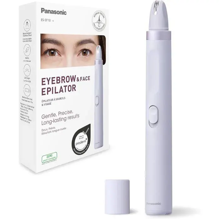 Épilateur sourcils et visage - ES-EF10-V503 - Lumière LED - Design stylo - Compact et portable - Piles AA