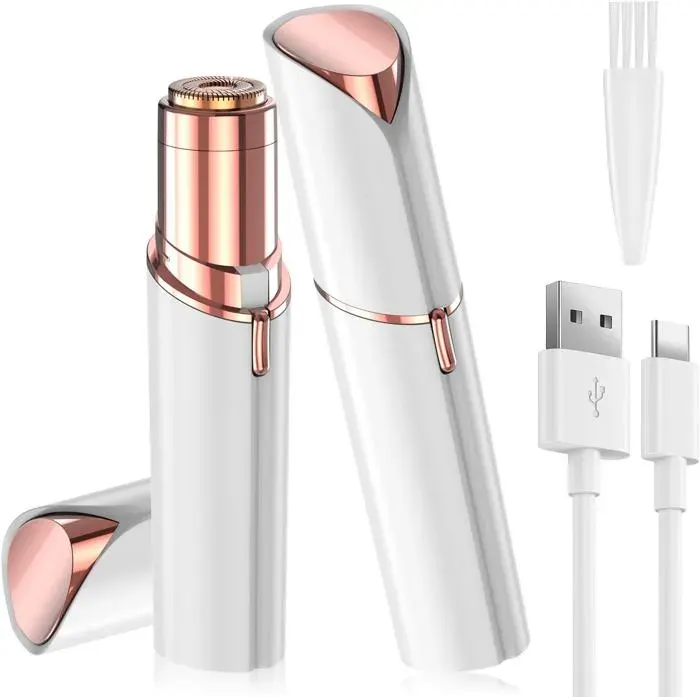 Epilateur Visage FemmeUSB RechargeableRasoir Femme ElectriqueDoux et Indolore (ÉlégantBlanc)