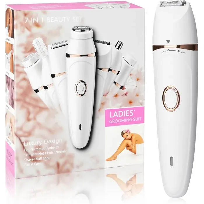 Épilateur visage pour femme - Rasoir corporel portable 7 en 1 - Épilateur visage - Épilateur étanche - Pour femmes visage corps