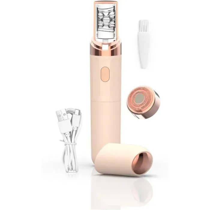 Épilateur Visage Rose USB Rechargeable avec LED Épilateur Sourcil pour Femme JELMAVO