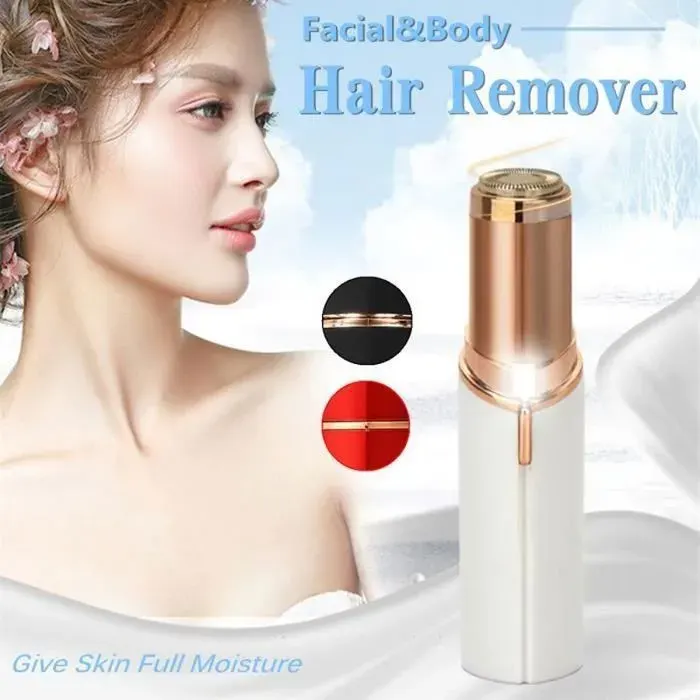 Epilateur Visage Usb Rechargeable Led Electrique Femme Moustache Nettoyante Facial Blanc