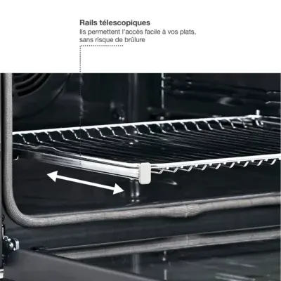 Essentielb - Four Encastrable Efmp 105b2 - Pyrolyse - Chaleur Pulsée - Porte Froide - Rails Télescopiques — vue 7