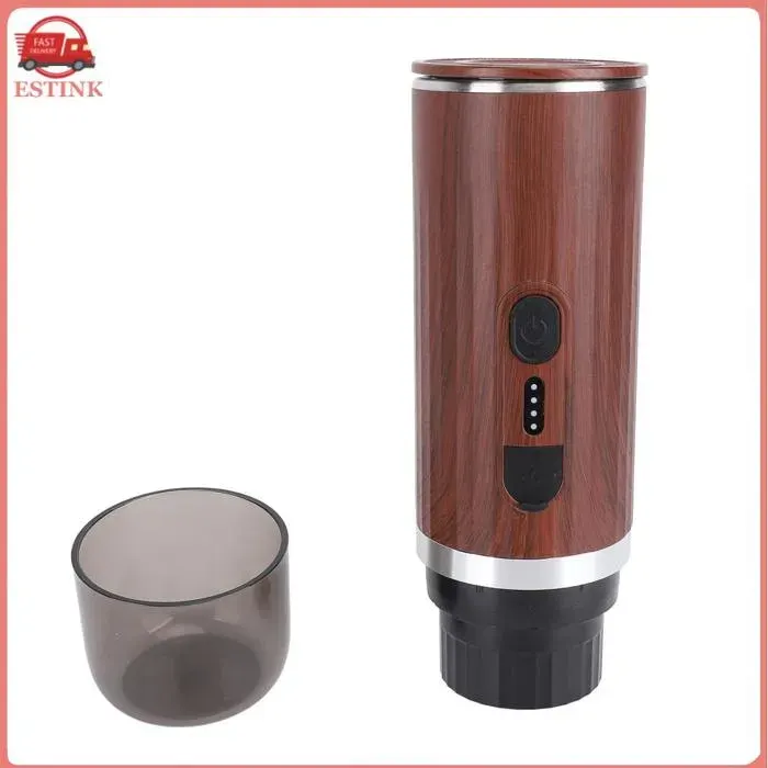 ESTINK Machine à café de voyage portable 20 bar auto-chauffante acier 304 inoxydable 7500mAh rechargeable sans fil