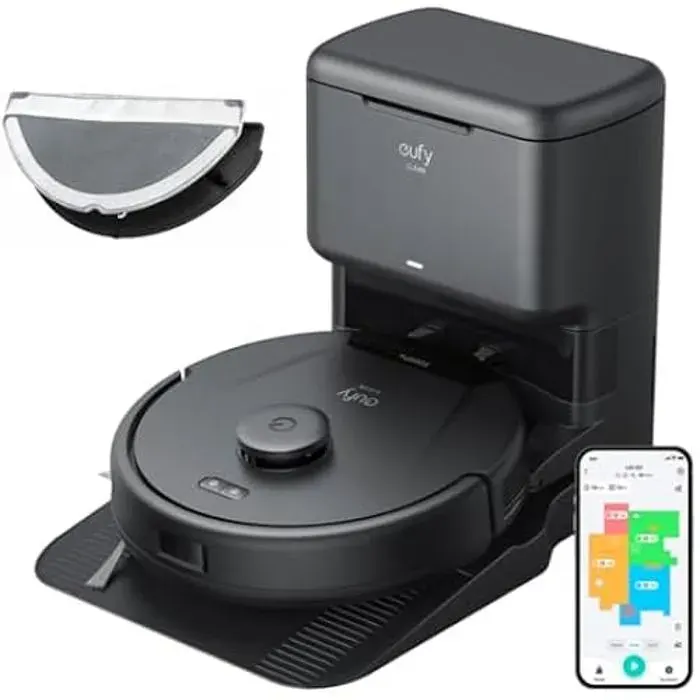 eufy L60 Ses Aspirateur Robot 2 en 1 avec Technologie de Démêlage des Cheveux Station de Vidange Automatique pour 60 Jours de