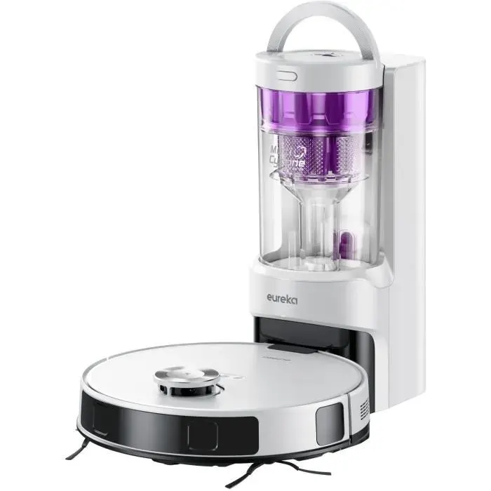 EUREKA E20 Plus - Aspirateur Robot avec Station de Vidange Automatique - 8000 Pa - Anti Enchevêtrement - Évitement dObstacles 3D