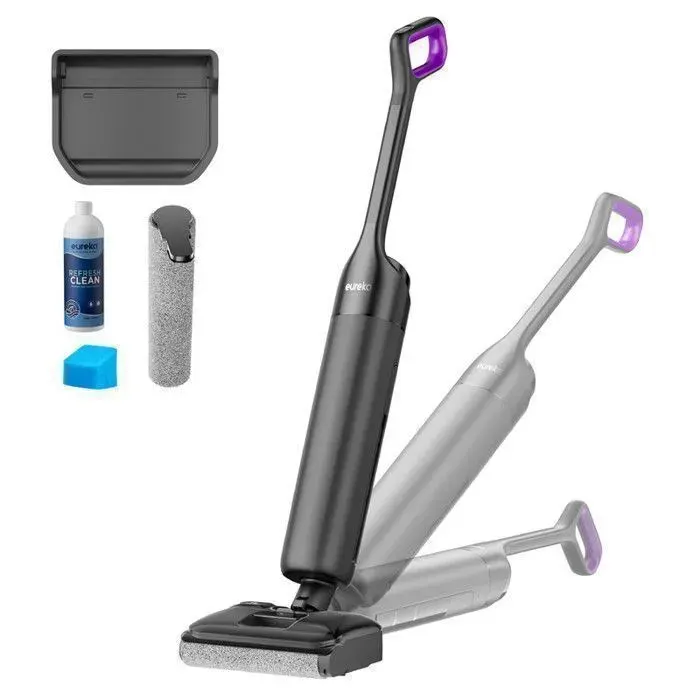 EUREKA FloorShine 460 Aspirateur Laveur Inclinaison à Plat 180° 115 cm Nettoyage Bords Auto Séchage 30 min Autonomie