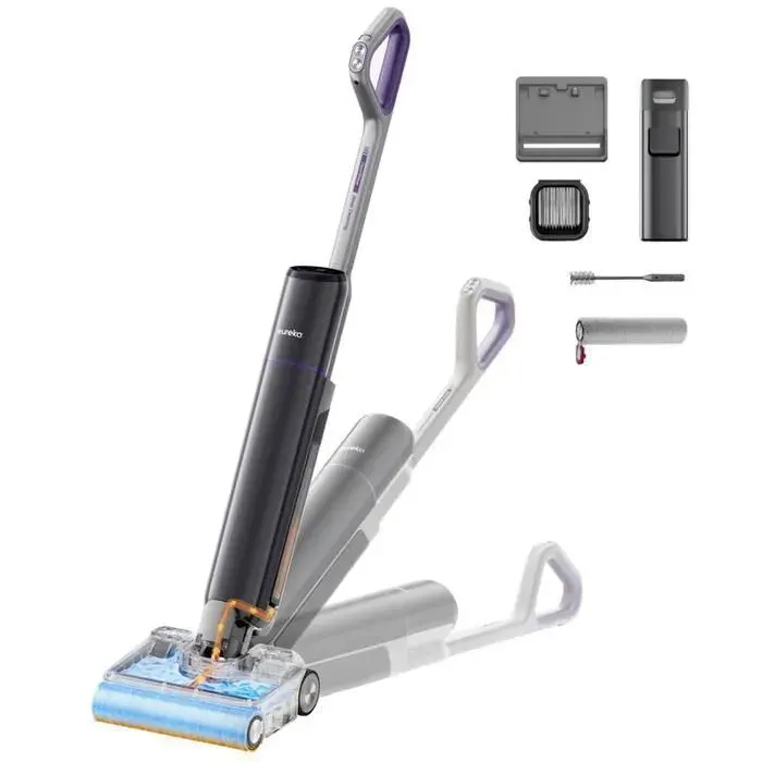 Eureka FloorShine 830 Aspirateur Laveur sans Fil 24000Pa Auto-Nettoyage Séchage 70°C Anti-emmêlement sols durs & Poils Animaux