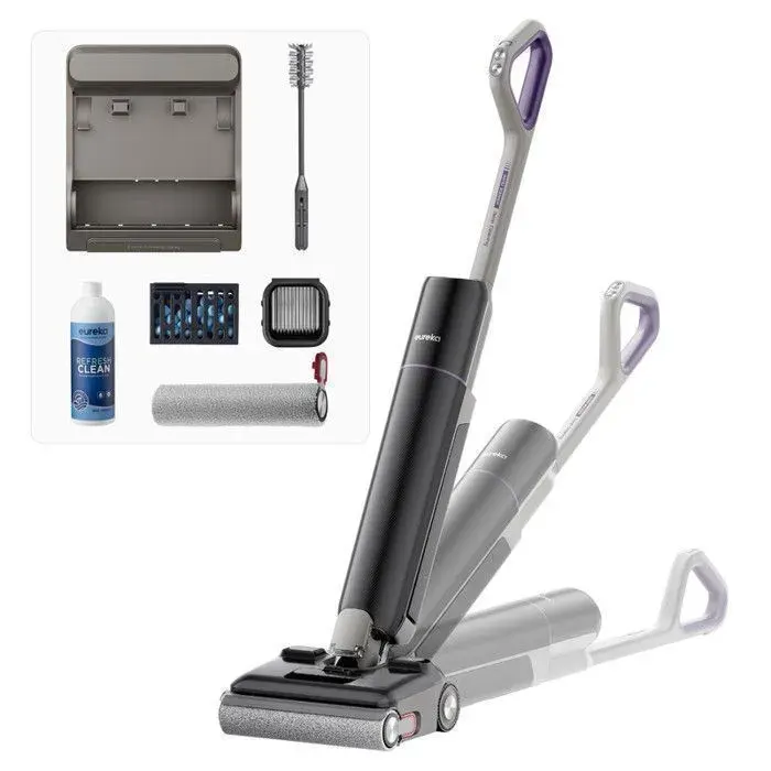 Eureka FloorShine 880 Aspirateur laveur Inclinaison à Plat 180°(13cm) eau chaude 100°C séchage 75°C 24000Pa
