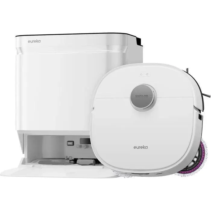 Eureka J15 Ultra Robot Aspirateur Laveur 19 000 Pa Station Tout-en-Un avec Lavage Eau Chaude 75°C Batterie 5 200 mAh