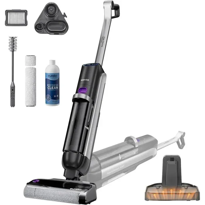 EUREKA RapidWash NEW630 - Aspirateur Laveur sans Fil Sec et Humide - Inclinaison à 170° - Séchage Air Chaud 60℃ -Anti Enchevêtrement