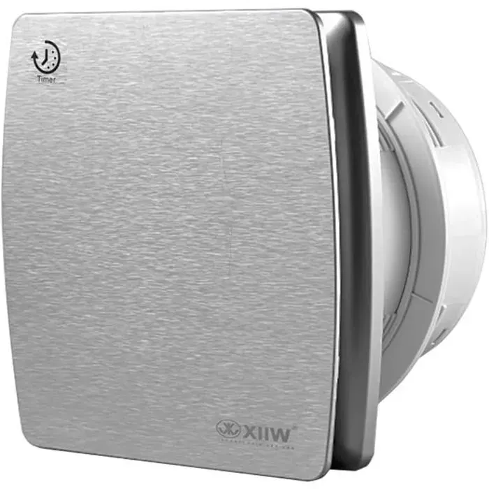 Extracteur dair Ventilateur de Salle de Bain 12W/34dB Ø100 mm Ventilateur Mural Etanche Delaytime Adjustable Toilettes Argent