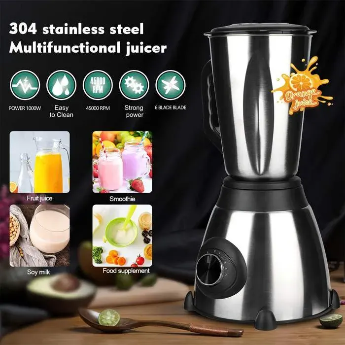 Extracteur de jus - 1.5L/1000W - Extracteur de Jus de Fruits Légumes - Goulotte dalimentation large - Sans BPA - Acier inoxydable