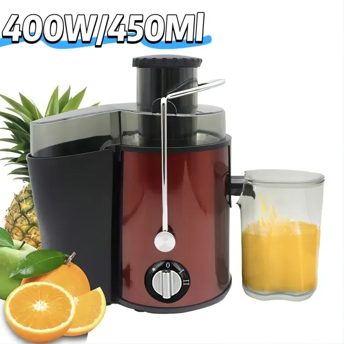 Extracteur de jus 400W 450 ml - 1200 tr/min - Extracteur de Jus de Fruits Légumes - 3 vitesses - Rendement en jus 99 % - 18000 RPM