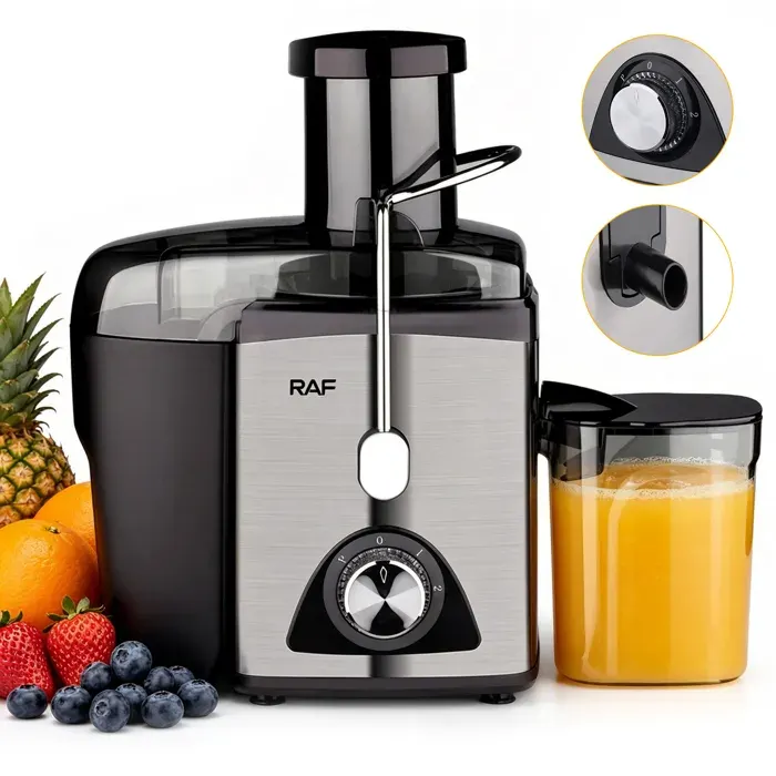 Extracteur de jus 800W - Centrifuge de Fruits Légumes Large Goulotte - 2 Vitesses - 600 ml Jarre à Jus Sans BPA - Inox