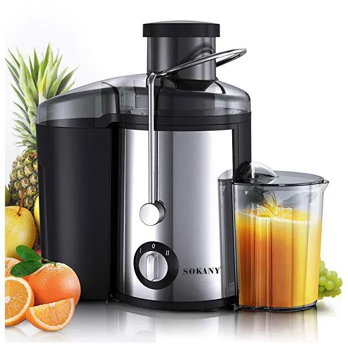 Extracteur de jus 800W - LEXLIFE - Centrifugeuse de fruits à 2 vitesses - bouche 65 mm jarre à jus de 800 ml - Noir