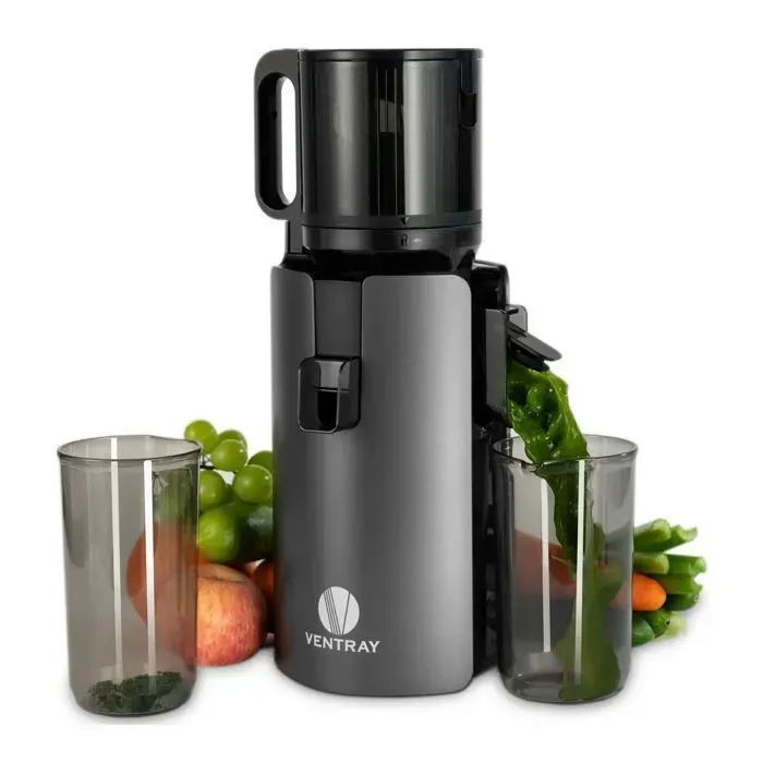 Extracteur de jus à froid - VENTRAY - Grande goulotte 120mm -Nettoyage facile - 250W 1.2L - Noir