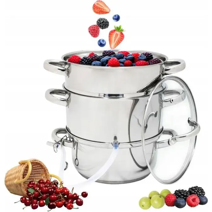 Extracteur de jus à vapeur en Acier inoxydable 5L Cuiseur à vapeur de fruits Induction