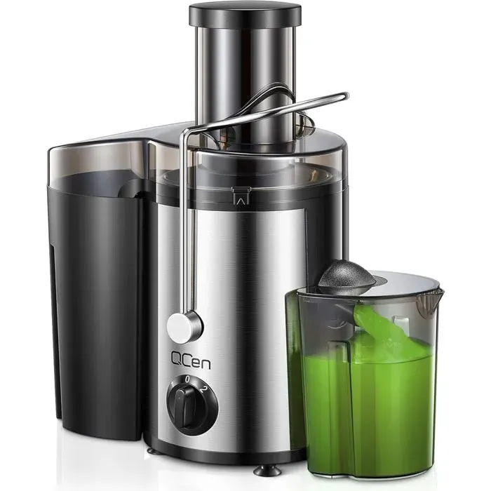 Extracteur de Jus Centrifuge 500W avec Large Goulotte de 3 Pouces Inoxydable Sans BPA