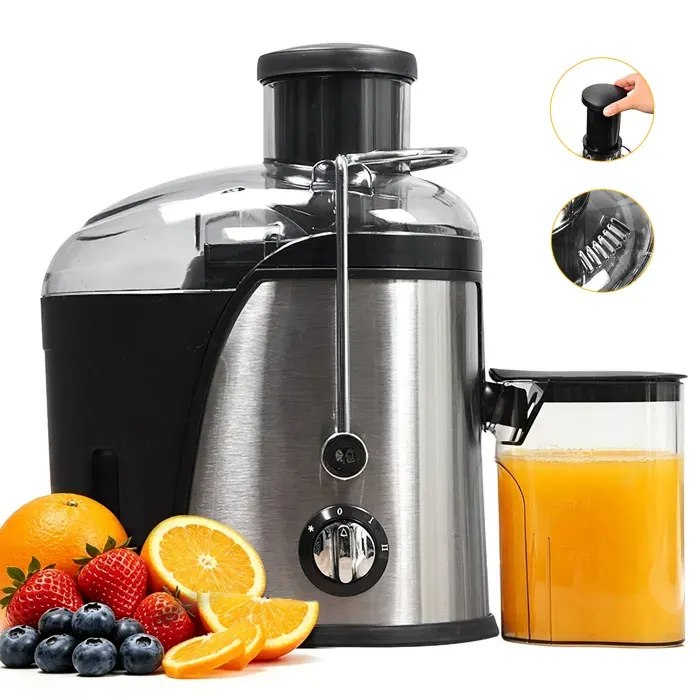 Extracteur de jus - centrifuge fruits et legumes 1.5L- Jarre à Jus 400ml Sans BPA -2 Vitesses -Grande Bouche -Rendement en jus 99 %