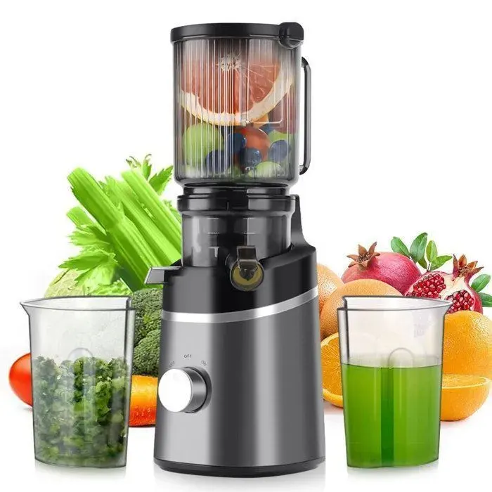 Extracteur de Jus de Fruits et Légumes Vertical 120mm Machine à Jus avec 2 Tasses et Brosse 800W et Capacité de 1.5 L