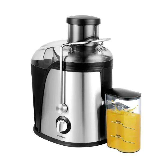 Extracteur de Jus Électrique 500W Inox 2 Vitesses avec Réservoir à Pulpe 450 mL Home Star Noir / Argent
