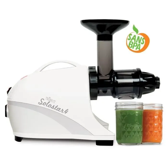 Extracteur de jus horizontal TRIBEST Solostar 4 - Blanc - 135W - 57 tours/min - Garantie 15 ans — coloris Blanche