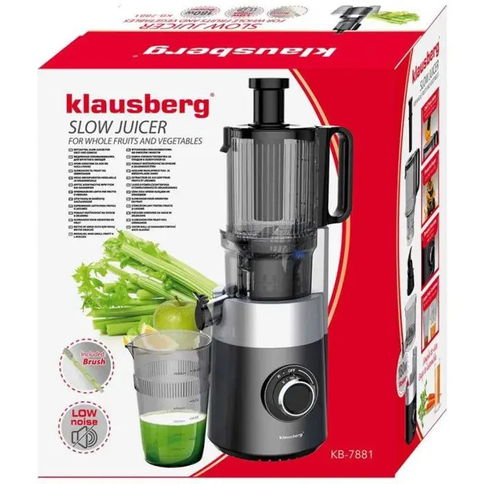 Extracteur de jus - KLAUSBERG - KB-7881 - Vertical - Monovis - Gris — coloris Grise