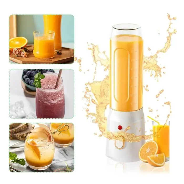 Extracteur de jus - MOOHOP - 40W - Rechargeable USB - 500 ml - Portable et polyvalent