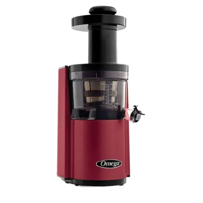 Extracteur De Jus Omega VSJ843 Rouge - Vitesse de Rotation Ultra-Lente - Vis à Double Hélice - 150 Watt